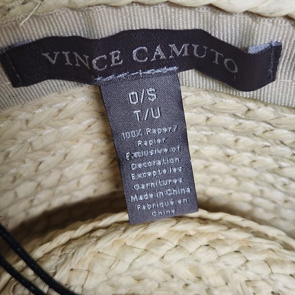 Vince Camuto Straw Panama Derby Fedora Hat One Size - Picture 3 of 3